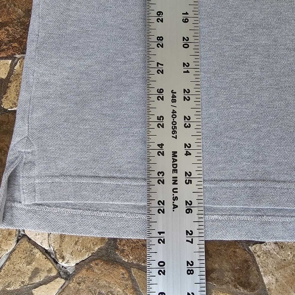 Brooks Brothers Red Fleece Polo Shirt Heather Grey Tonal Logo Vented Hem Size M - Picture 8 of 9